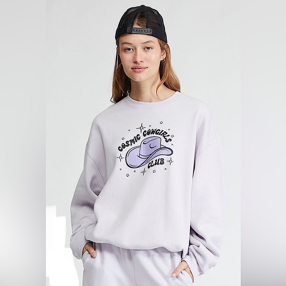 PacSun Cosmic Cowgirl Crew Neck Sweatshirt Size XS Purple